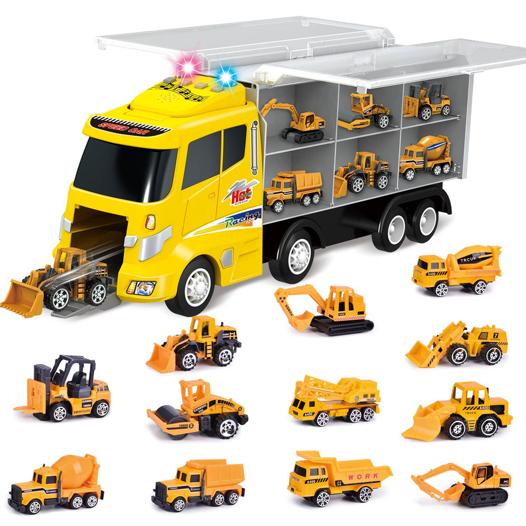 12 in 1 Die-cast Construction Truck Toy Car Play Vehicles
